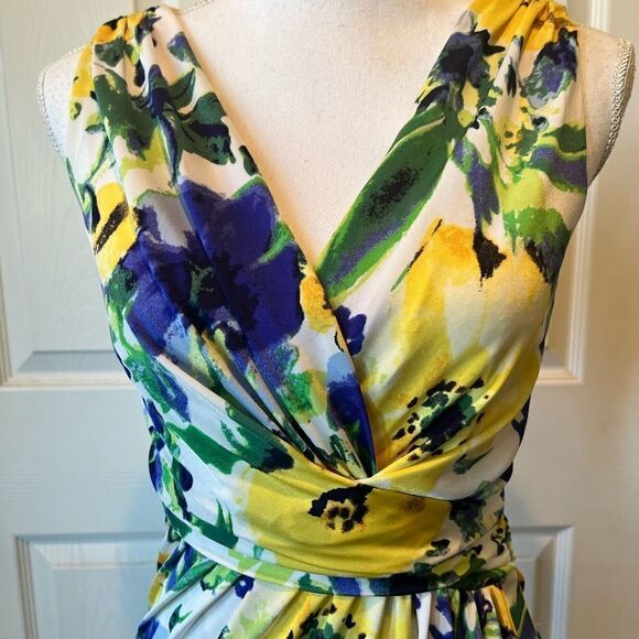 Ralph Lauren Floral Faux Wrap Cascade Dress - Picture 2 of 14